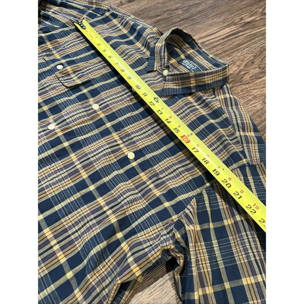 Polo Ralph Lauren Mens Plaid Long Sleeve Button Down Shirt 100% Cotton Size XL